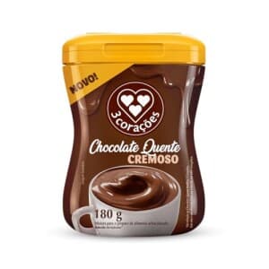 3 Corações Chocolate Quente em Pó Cremoso, 180g