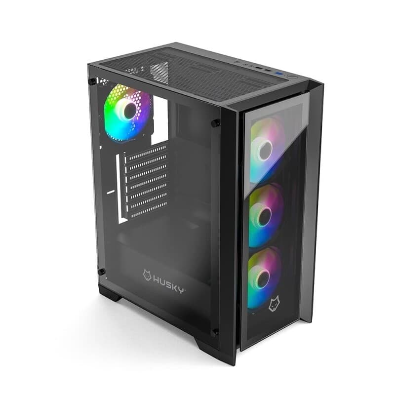 Gabinete Gamer Husky Dome 100 Mid Tower ATX Lateral e Frontal em Vidro