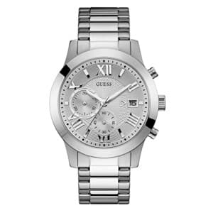 GUESS Relógio de aço inoxidável com cronógrafo Cor: Gunmetal (Modelo: U0668G2)