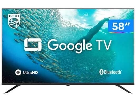 Smart TV 58" 4K UHD LED Philips 58PUG701978 Wi-Fi Bluetooth Google Assistente 3 HDMI 2 USB