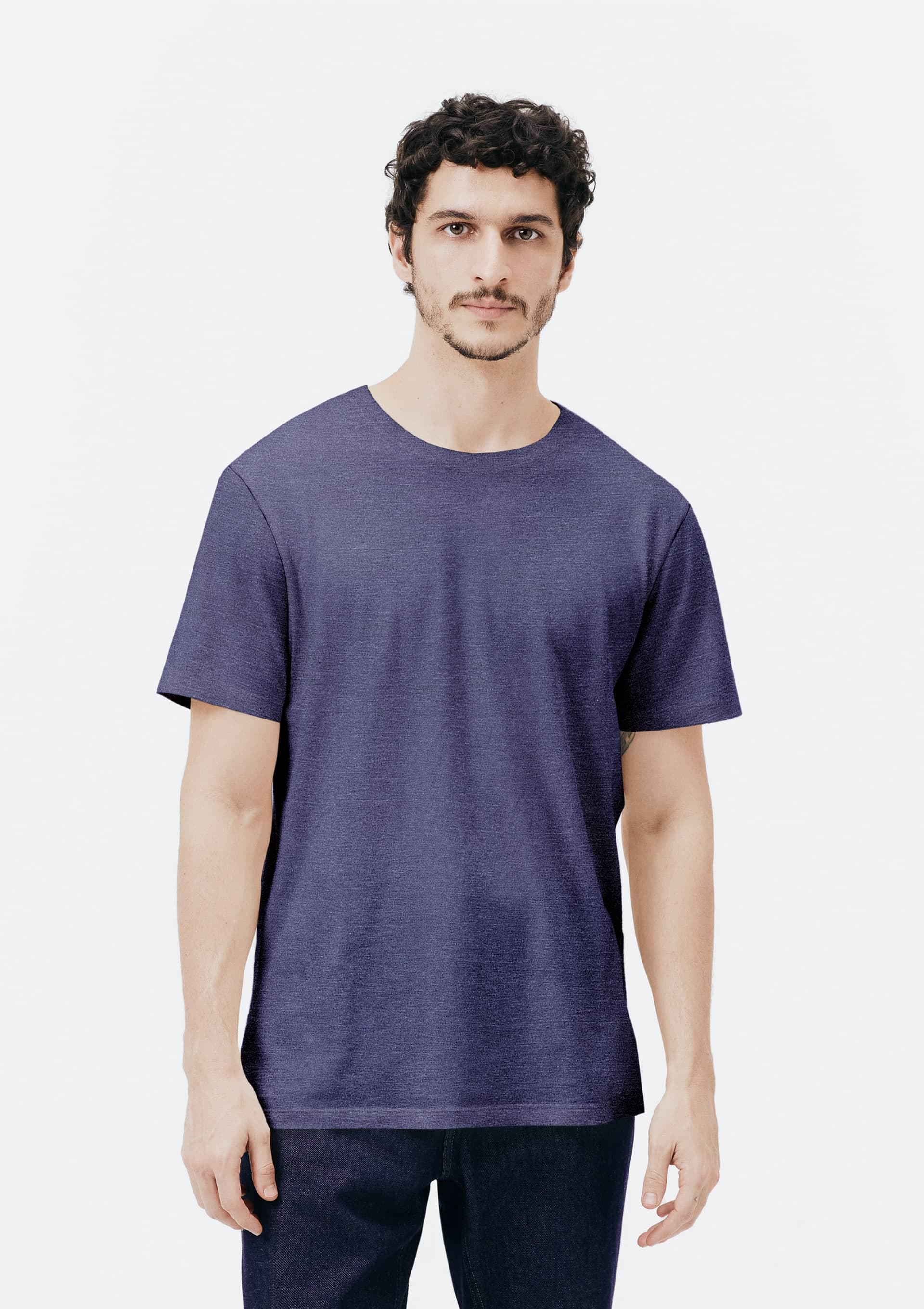 Camiseta Básica Unissex Manga Curta Regular World - Azul