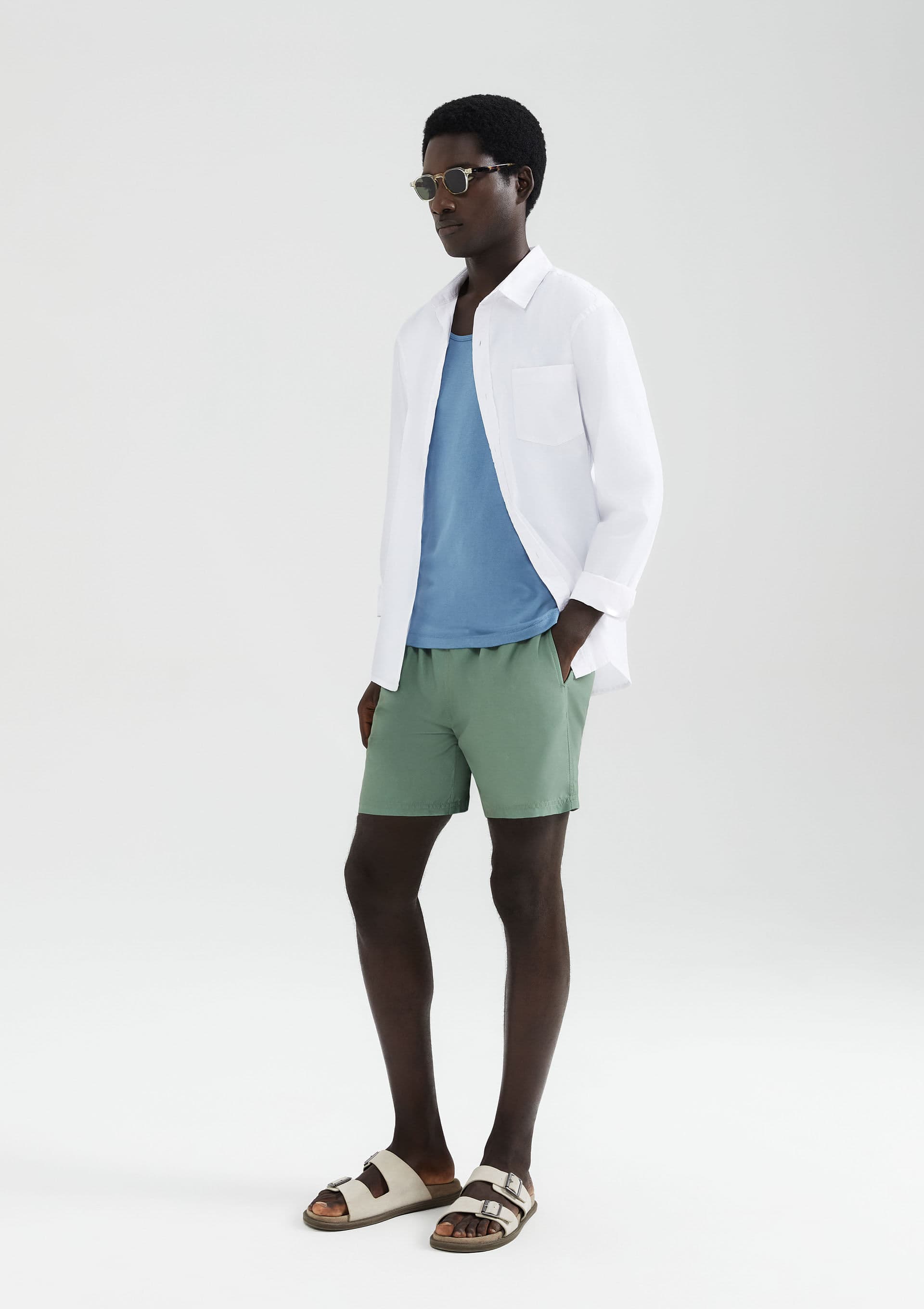 Shorts Praia Básico Masculino - Verde